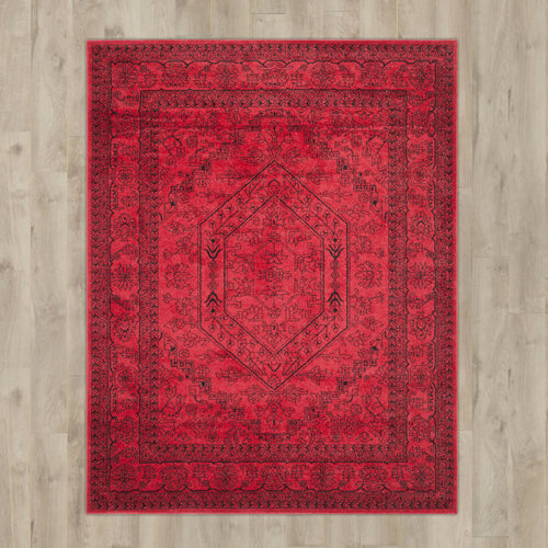Bungalow Rose Nicarla Oriental Red/Black Area Rug & Reviews Wayfair